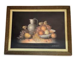 Quadro Decorativo Natureza Morta com Jarra e Frutas