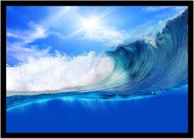 Quadro Decorativo Natureza Paisagem Mar Onda Oceano Azul Com Moldura RC111