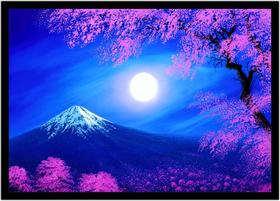 Quadro Decorativo Natureza Paisagem Vulcão Monte Fuji Salas Quartos Escritório Com Moldura R184