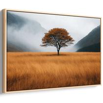 Quadro decorativo Natureza Serenidade na Solidão do Campo Dourado - Art Canvas