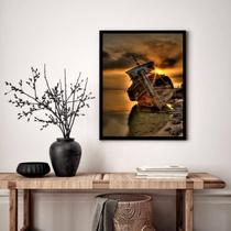 Quadro Decorativo Navio Antigo - 70x50cm Quadro Decorativo Navio Antigo - 70x50cm