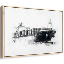 Quadro decorativo Navio Cargueiro em Desenho - Art Canvas Quadro decorativo Navio Cargueiro em Desenho - Art Canvas