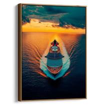 Quadro decorativo Navio Cruzeiro no Crepúsculo - Art Canvas