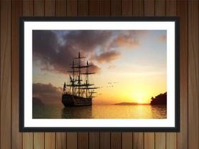 Quadro Decorativo Navio Embarcação Decorações Com Moldura Quadro Decorativo Navio Embarcação Decorações Com Moldura