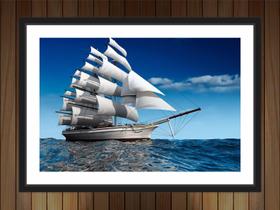 Quadro Decorativo Navio Embarcação Decorações Com Moldura Quadro Decorativo Navio Embarcação Decorações Com Moldura