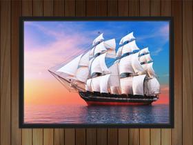 Quadro Decorativo Navio Embarcação Decorações Com Moldura Quadro Decorativo Navio Embarcação Decorações Com Moldura