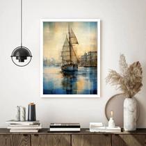 Quadro Decorativo Navio Mar Arte - 70x50cm