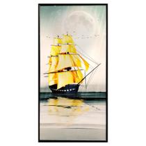 Quadro decorativo navio para sala quarto 30x60cm