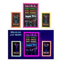 Quadro Decorativo Neon Drinks para Festas - 3 Unidades Quadro Decorativo Neon Drinks para Festas - 3 Unidades