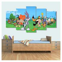 Quadro Decorativo New Looney Tunes 130x63 em tecido
