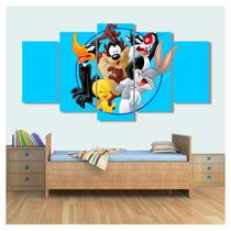 Quadro Decorativo New Looney Tunes x 130x63 em tecido