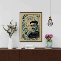 Quadro Decorativo Nikola Tesla 33x24cm - com vidro