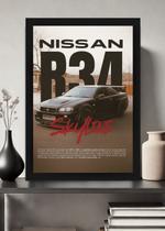 Quadro Decorativo Nissan Skyline R34 Nismo Com Vidro Tamanho:21cm x 30cm (A4) Quadro Decorativo Nissan Skyline R34 Nismo Com Vidro Tamanho:21cm x 30cm (A4)