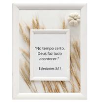Quadro Decorativo" No tempo certo,Deus faz tudo acontecer."