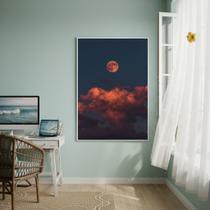 Quadro Decorativo Noite De Lua Cheia 70x50cm Mold Branca