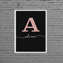 Quadro Decorativo Nome Aline 33x24cm - com vidro Quadro Decorativo Nome Aline 33x24cm - com vidro