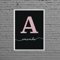 Quadro Decorativo Nome Amanda 24x18cm - com vidro