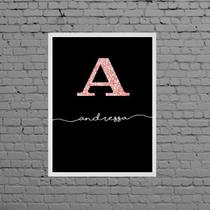 Quadro Decorativo Nome Andressa 33x24cm - com vidro
