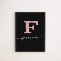 Quadro Decorativo Nome Fernanda 33x24cm - com vidro