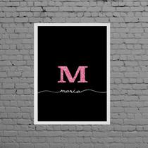 Quadro Decorativo Nome Maria 45x34cm - com vidro