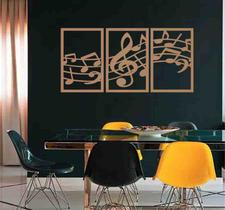 Quadro Decorativo Notas Musicais 3mm Vazado - Mdf