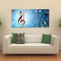 Quadro Decorativo Notas Musicais Em Tecido 3 Peças Quadro Decorativo Notas Musicais Em Tecido 3 Peças