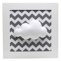 Quadro Decorativo Nuvem Chevron Cinza Quarto Bebê Infantil Menina Menino