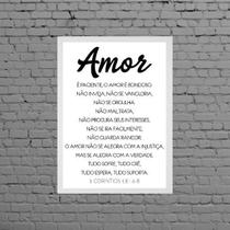 Quadro Decorativo O Amor É Paciente 45X34Cm Moldura Branca Quadro Decorativo O Amor É Paciente 45X34Cm Moldura Branca