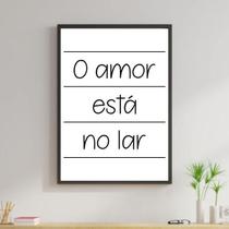 Quadro Decorativo O Amor Está No Ar 45x34Cm Moldura Preta