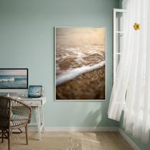 Quadro Decorativo O Mar De Perto-70x50cm Cor:Moldura Branca