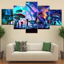 Quadro Decorativo O Mundo De Rick E Morty Em Tecido 129x63