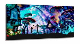 Quadro Decorativo O Mundo De Rick E Morty em Tecido Canvas 130x60 Quadro Decorativo O Mundo De Rick E Morty em Tecido Canvas 130x60