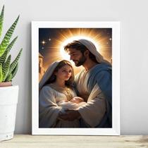 Quadro Decorativo O Nascimento De Jesus 45x34cm - com vidro Quadro Decorativo O Nascimento De Jesus 45x34cm - com vidro