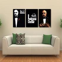 Quadro Decorativo O Poderoso Chefão Tecido 3 Peças