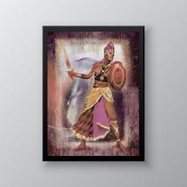 Quadro Decorativo Obá Orixá 33x24cm - com vidro