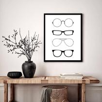 Quadro Decorativo Óculos Variados - 70x50cm