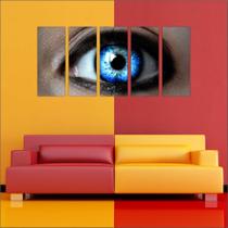 Quadro Decorativo Oftalmologia Olhos Mosaico Com 5 Peças G3