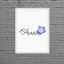 Quadro Decorativo Ohana Flor Azul 33x24cm - com vidro