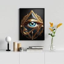 Quadro Decorativo Olho de Horus 45x34cm - Madeira Preta