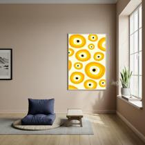 Quadro Decorativo Olho Grego Ou Olho Turco Amarelo - 70X50Cm