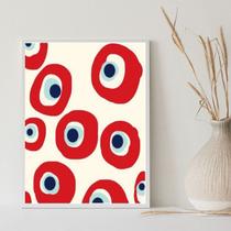 Quadro Decorativo Olhos Gregos Vermelhos 33x24cm - com vidro Quadro Decorativo Olhos Gregos Vermelhos 33x24cm - com vidro