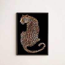 Quadro Decorativo Onça Vitral 45x34cm