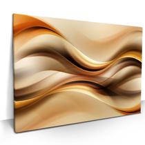 Quadro Decorativo Ondas Abstrato Dourado 60x40 Quarto Sala