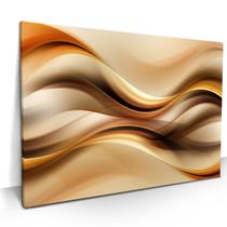 Quadro Decorativo Ondas Abstrato Dourado 90x60 Grande Sala - IQ Quadros
