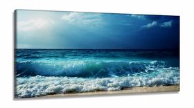 Quadro Decorativo Ondas Mar em Tecido Canvas 130x60 Quadro Decorativo Ondas Mar em Tecido Canvas 130x60