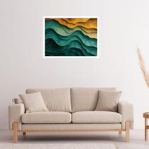 Quadro Decorativo Ondas Rocha Abstrato - 50x70cm Quadro Decorativo Ondas Rocha Abstrato - 50x70cm