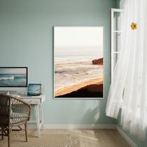 Quadro Decorativo Ondas Tranquilas-70x50cm Cor:Moldura Preta