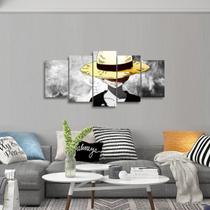Quadro decorativo One Piece Mosaico Luffy 5 Peças 125x60