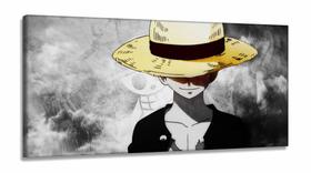 Quadro decorativo One Piece Mosaico Luffy em Tecido Canvas 130x60