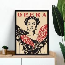 Quadro Decorativo Ópera 45X34Cm - Com Vidro